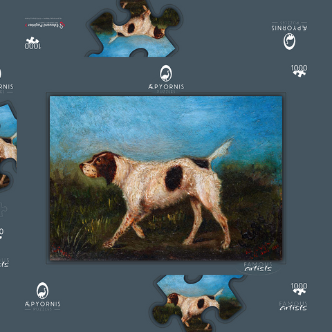 Henri de Toulouse–Lautrec, La Gousse (1880) dog painting 1000 Puzzle Schachtel 3D Modell