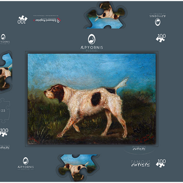 Henri de Toulouse–Lautrec, La Gousse (1880) dog painting 100 Puzzle Schachtel 3D Modell
