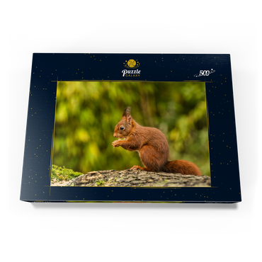 Rotes Eichhörnchen im Wald essen 500 Puzzle Schachtel Ansicht3