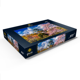Alternative Darstellung des Puzzle-Motivs Kirschblüten vor der Burg in Osaka, Japan – Puzzleteile: 1000