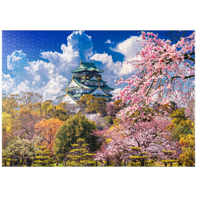 Darstellung des Puzzle-Motivs Kirschblüten vor der Burg in Osaka, Japan – Puzzleteile: 1000