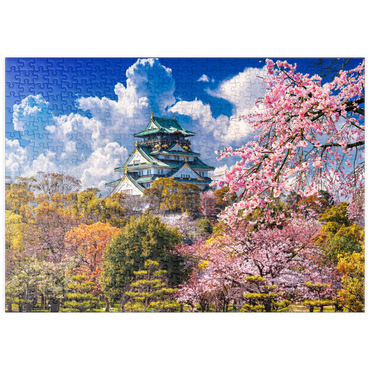 puzzleplate Kirschblüten und Schloss in Osaka, Japan 500 Puzzle