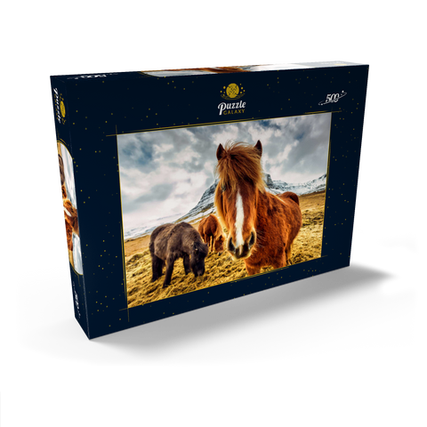 Pferde in den Bergen von Island 500 Puzzle Schachtel Ansicht2