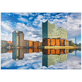 Darstellung des Puzzle-Motivs Reflexion der Elbphilharmonie in Hamburg – Puzzleteile: 1000