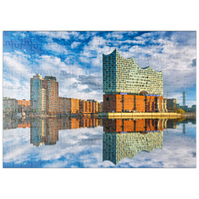 Darstellung des Puzzle Motivs Reflexion der Elbphilharmonie in Hamburg - Puzzleteile: 200