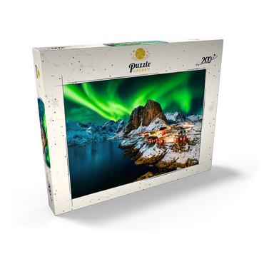 Aurora borealis über Hamnoy in Norwegen 200 Puzzle Schachtel Ansicht2
