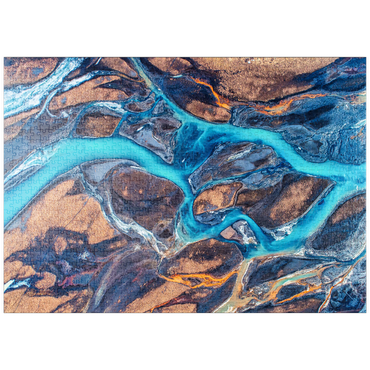 puzzleplate Luftaufnahme auf einen Fluss in Island. Schöne Naturkulisse 1000 Puzzle