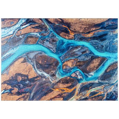 puzzleplate Luftaufnahme auf einen Fluss in Island. Schöne Naturkulisse 1000 Puzzle