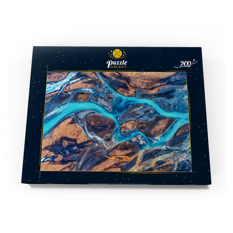 Luftaufnahme auf einen Fluss in Island. Schöne Naturkulisse 200 Puzzle Schachtel Ansicht3