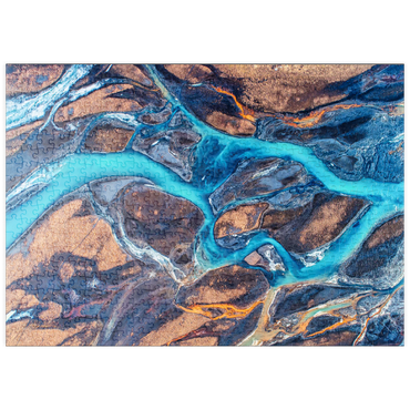 puzzleplate Luftaufnahme auf einen Fluss in Island. Schöne Naturkulisse 500 Puzzle