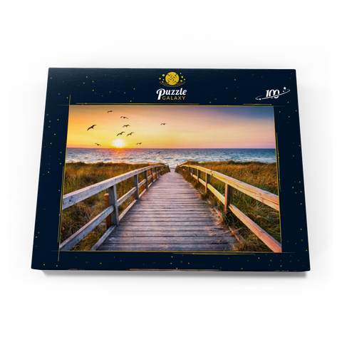Sonnenuntergang am Dünenstrand, Nordsee 100 Puzzle Schachtel Ansicht3