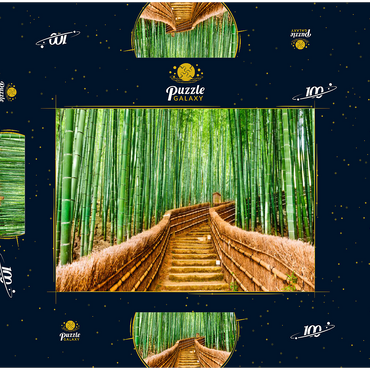 Kyoto, Japan im Bambuswald 100 Puzzle Schachtel 3D Modell