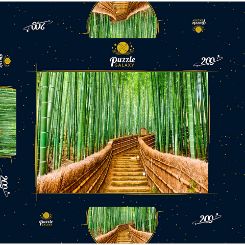 Kyoto, Japan im Bambuswald 200 Puzzle Schachtel 3D Modell
