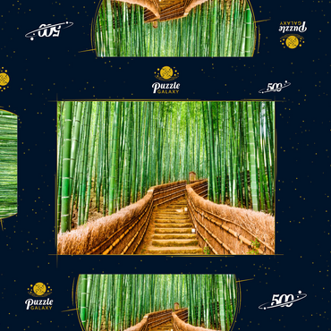 Kyoto, Japan im Bambuswald 500 Puzzle Schachtel 3D Modell