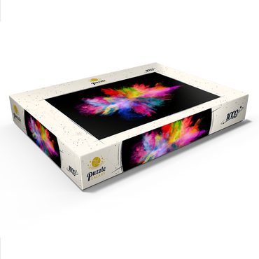 Pulver-Farbexplosion vor schwarzem Hintergrund 1000 Puzzle Schachtel Ansicht1