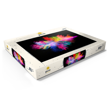 Pulver-Farbexplosion vor schwarzem Hintergrund 100 Puzzle Schachtel Ansicht1