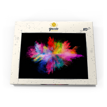 Pulver-Farbexplosion vor schwarzem Hintergrund 100 Puzzle Schachtel Ansicht3