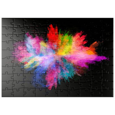 puzzleplate Pulver-Farbexplosion vor schwarzem Hintergrund 100 Puzzle