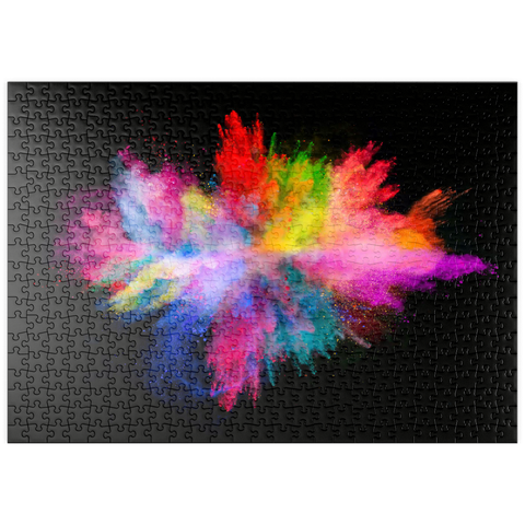puzzleplate Pulver-Farbexplosion vor schwarzem Hintergrund 500 Puzzle