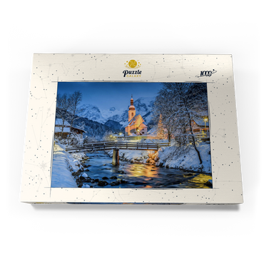 Winterlandschaft Berchtesgaden, Wallfahrtskirche Sankt Sebastian 1000 Puzzle Schachtel Ansicht3