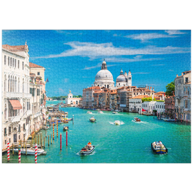 Darstellung des Puzzle Motivs Canal Grande bei Sonnenschein im Sommer, Venedig, Italien - Puzzleteile: 1000