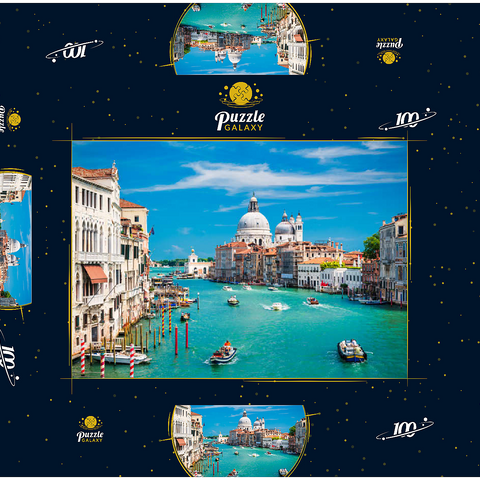 Canal Grande bei Sonnenschein im Sommer, Venedig, Italien 100 Puzzle Schachtel 3D Modell
