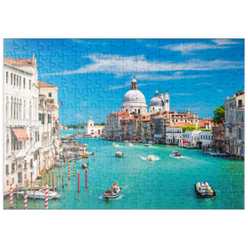 Darstellung des Puzzle-Motivs Canal Grande bei Sonnenschein im Sommer, Venedig, Italien – Puzzleteile: 200
