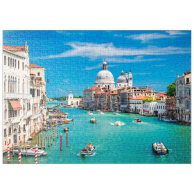 Darstellung des Puzzle-Motivs Canal Grande bei Sonnenschein im Sommer, Venedig, Italien – Puzzleteile: 500