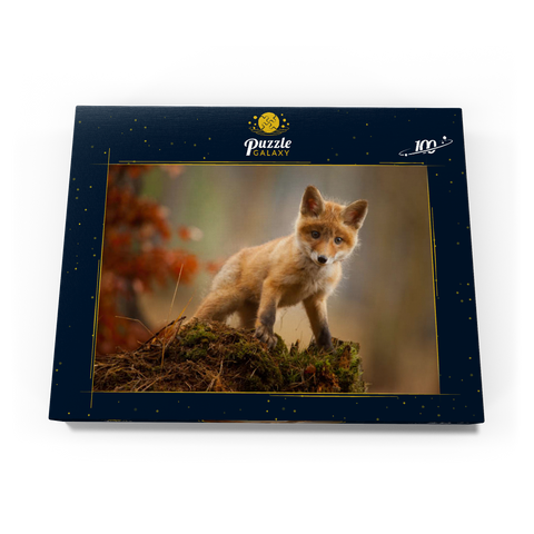 Ein junger neugieriger Fuchs im Wald 100 Puzzle Schachtel Ansicht3