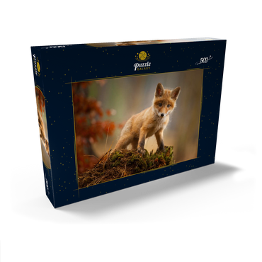 Ein junger neugieriger Fuchs im Wald 500 Puzzle Schachtel Ansicht2