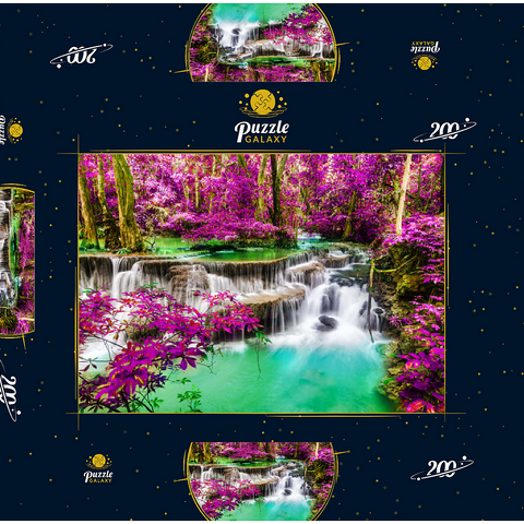 Huay Mae Khamin Wasserfall, Thailand 200 Puzzle Schachtel 3D Modell
