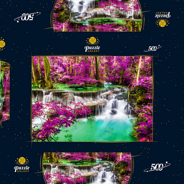 Huay Mae Khamin Wasserfall, Thailand 500 Puzzle Schachtel 3D Modell