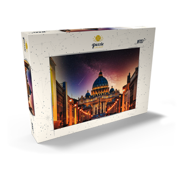 Vatikanstadt. Beleuchtete St. Peters Basilika in der Vatikanstadt bei Nacht 1000 Puzzle Schachtel Ansicht2