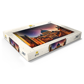 Alternative Darstellung des Puzzle-Motivs Vatikanstadt. Beleuchtete St. Peters Basilika in der Vatikanstadt bei Nacht – Puzzleteile: 200
