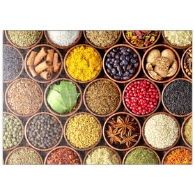 Darstellung des Puzzle Motivs Gewürze in runden Schüsseln - Puzzleteile: 200