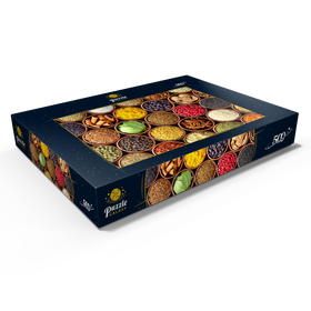 Darstellung des Puzzle Motivs Gewürze in runden Schüsseln - Puzzleteile: 500