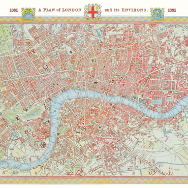 Stadtplan London, 1831 1000 Puzzle 3D Modell