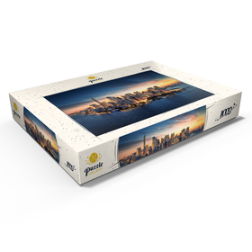 Darstellung des Puzzle Motivs New York City Panorama Skyline bei Sonnenaufgang - Puzzleteile: 1000