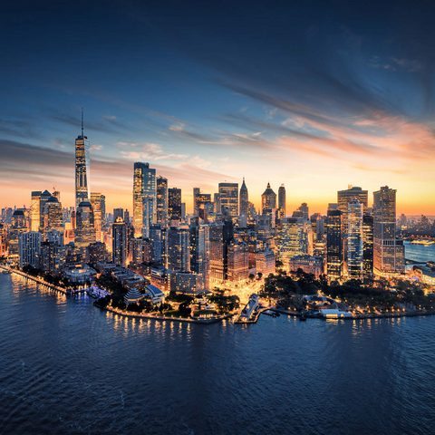 New York City Panorama Skyline bei Sonnenaufgang.  1000 Puzzle 3D Modell