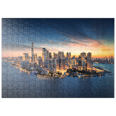 puzzleplate New York City Panorama Skyline bei Sonnenaufgang.  200 Puzzle