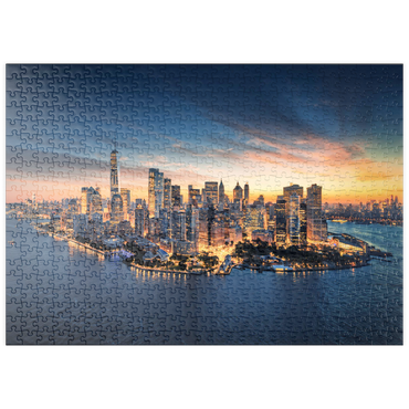 puzzleplate New York City Panorama Skyline bei Sonnenaufgang.  500 Puzzle