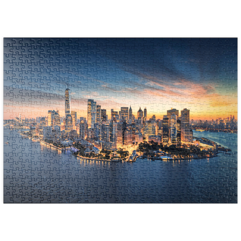 puzzleplate New York City Panorama Skyline bei Sonnenaufgang.  500 Puzzle