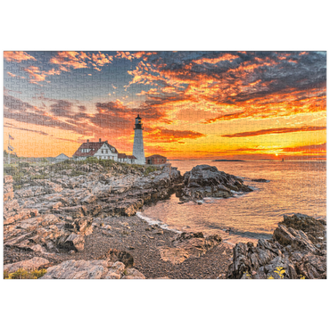 puzzleplate Portland-Leuchtturm bei Sonnenaufgang in New England, Maine, USA 1000 Puzzle