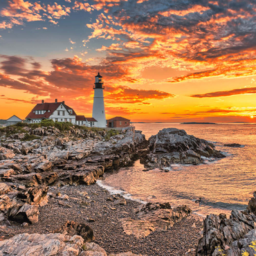 Portland-Leuchtturm bei Sonnenaufgang in New England, Maine, USA 200 Puzzle 3D Modell