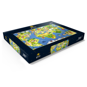 Alternative Darstellung des Puzzle-Motivs Tolle und lustige Cartoon-Weltkarte - Illustration für Kinder – Puzzleteile: 200