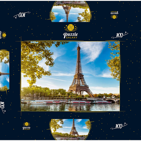 Eiffelturm, Paris. Frankreich 100 Puzzle Schachtel 3D Modell