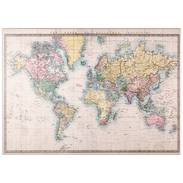puzzleplate Weltkarte nach Mercator Projektion, 1860 100 Puzzle