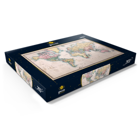 Darstellung des Puzzle Motivs Weltkarte nach Mercator Projektion, 1860 - Puzzleteile: 200