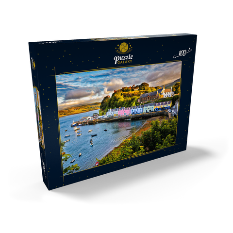 Blick auf Portree vor Sonnenuntergang, Isle of Skye, Schottland 100 Puzzle Schachtel Ansicht2