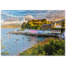Darstellung des Puzzle-Motivs Blick auf Portree vor Sonnenuntergang, Isle of Skye, Schottland – Puzzleteile: 200